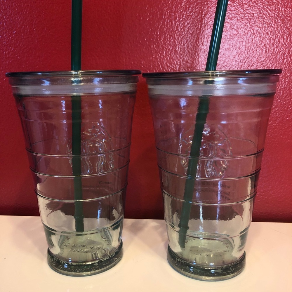 ✨NEW✨ Starbucks recycled glass cold-to-go cup set